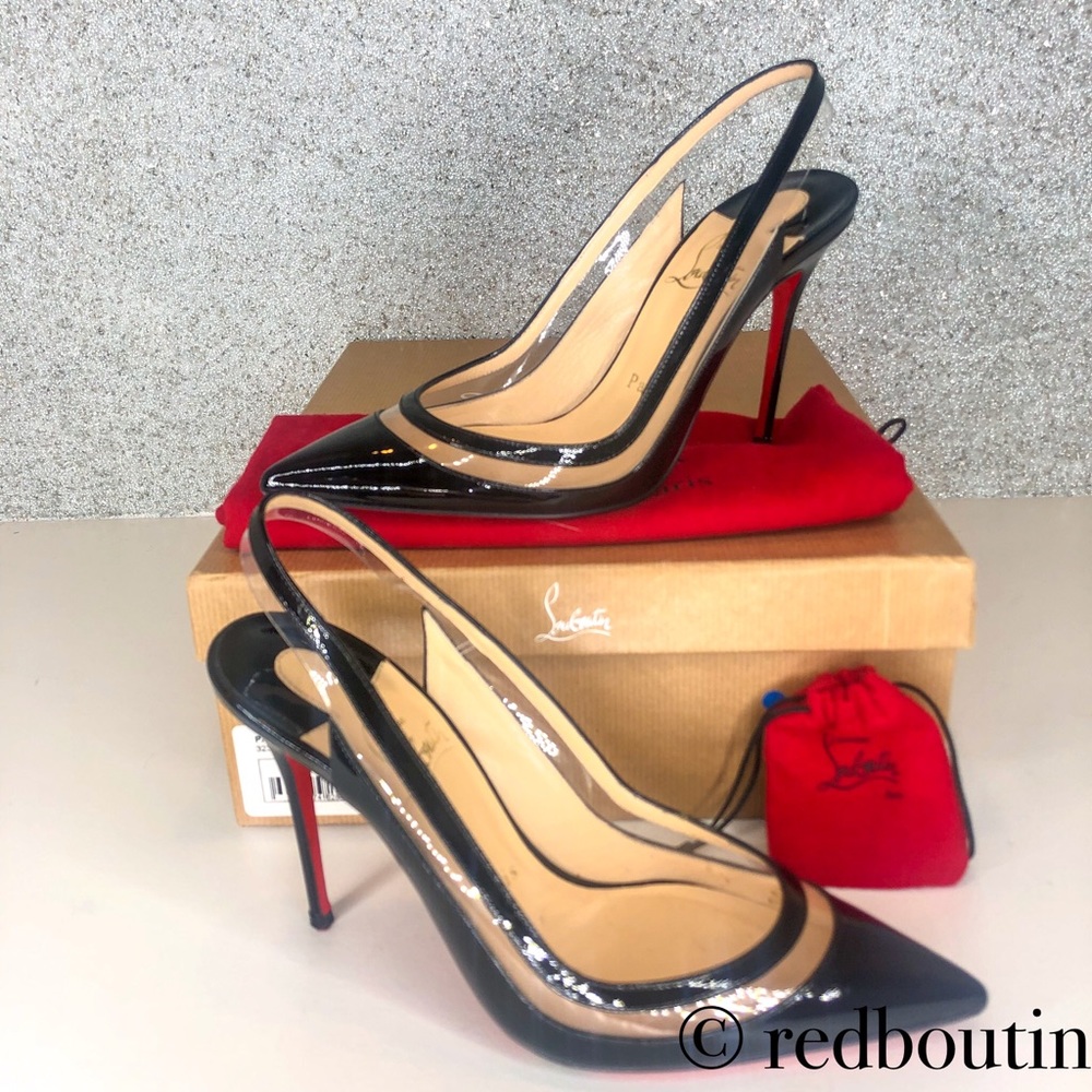 Christian Louboutin Paulina Patent & PVC Slingback - Picture 7 of 7